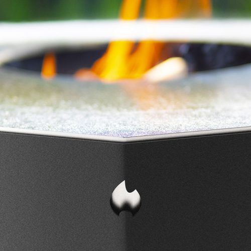 ORA Feuerplatte auf Esstischhöhe