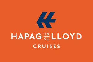 Bild zeigt das Logo von Hapag Lloyd Cruisses in Orange und Blau